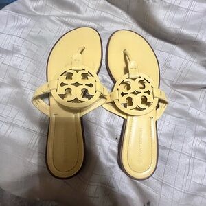 Tory Burch Yellow Sandals with Logo Detail